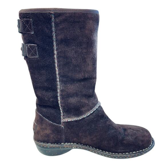 UGG Women's Haywell Mid-Calf Boots Brown Size 7 Winter Sheepskin Lined - Picture 7 of 13